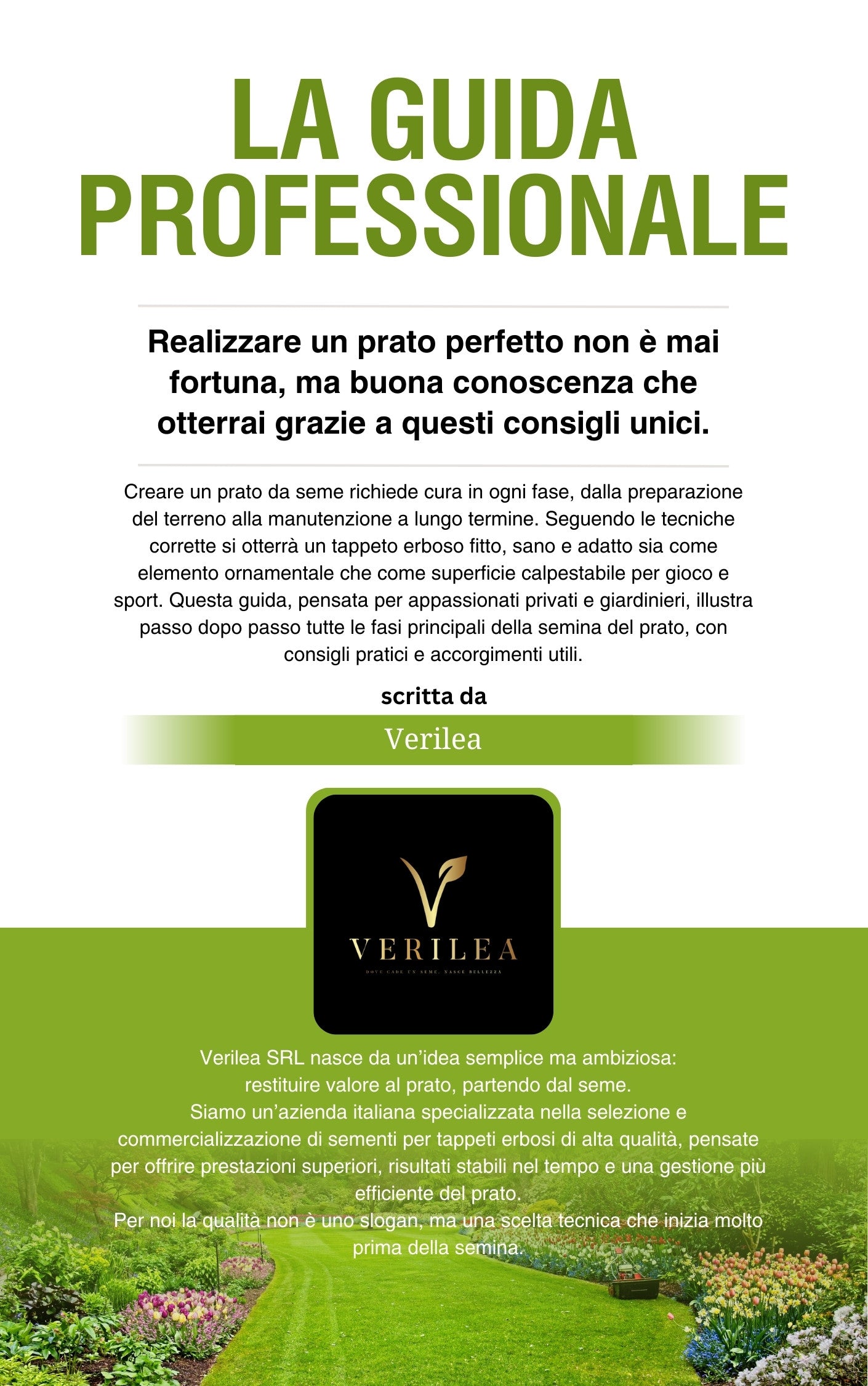 Guida Digitale “DAL SEME AL PRATO” – Manuale Verilea per un prato perfetto in 7 passaggi.